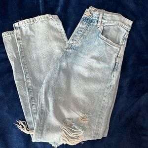 Free people We The Free womens high waist straight leg button fly jeans